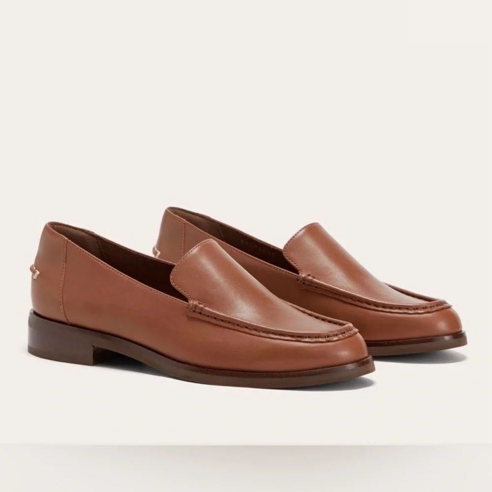 Everlane Tan Leather Loafers NEW - Picture 1 of 7